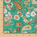 Popeline Viscose Florl Verde - Ribes y Casals