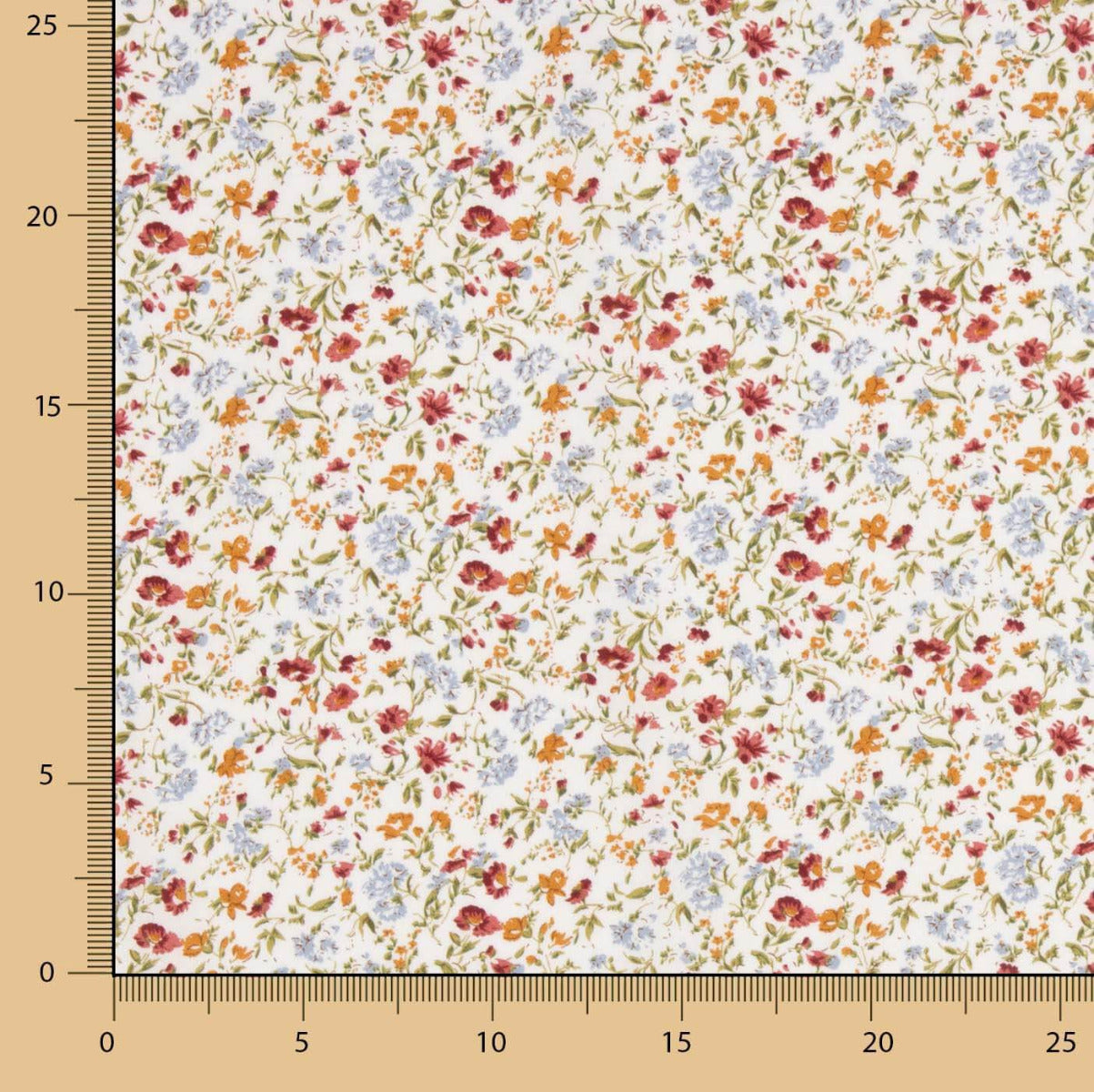 Popeline Viscose Floral Cru - Ribes y Casals