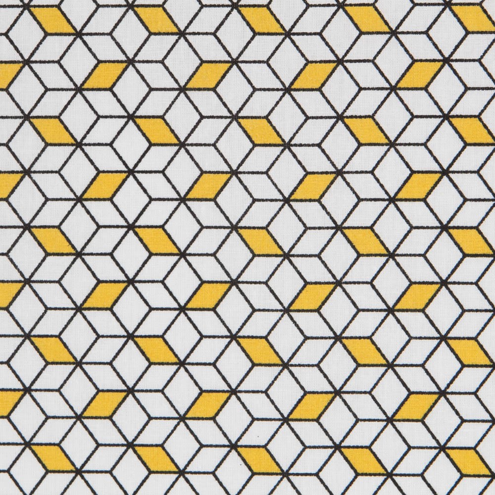 Popeline Algodão Cubic Amarelo - Ribes y Casals