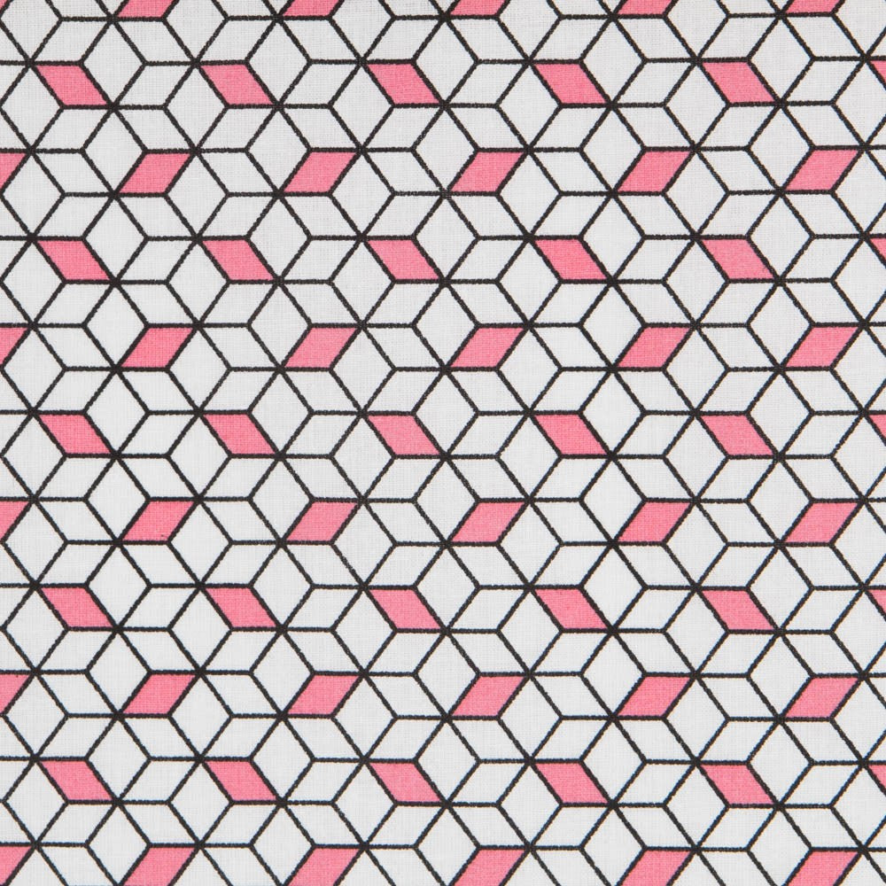 Popeline Algodão Cubic Rosa - Ribes y Casals