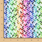 Popeline  Algodão Chevron Multicolorida - Ribes y Casals