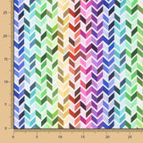 Popeline  Algodão Chevron Multicolorida - Ribes y Casals