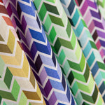 Popeline  Algodão Chevron Multicolorida - Ribes y Casals