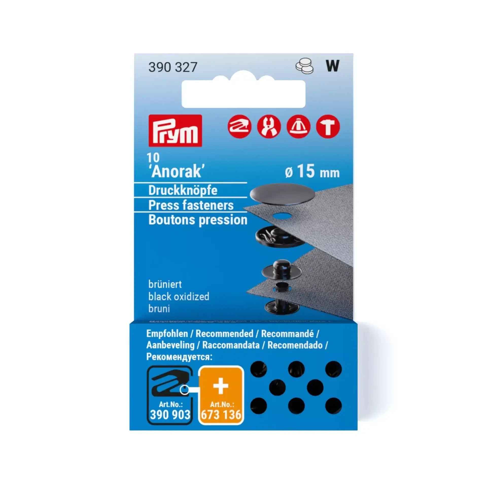 Botões de pressão Prym Anorak 15 mm pavonado - Ribes y Casals