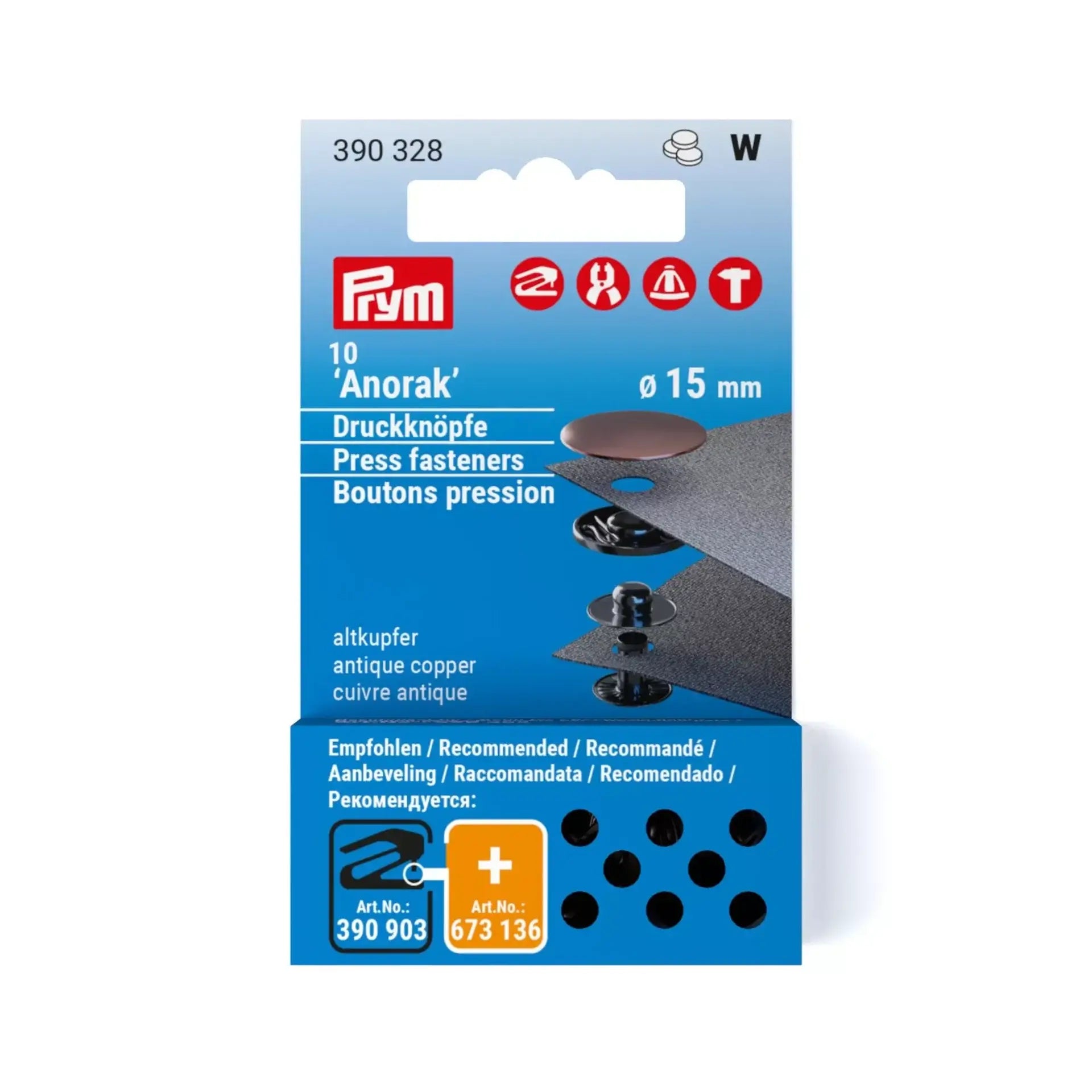 Botões de pressão Prym Anorak 15 mm cobre envelhecido - Ribes y Casals