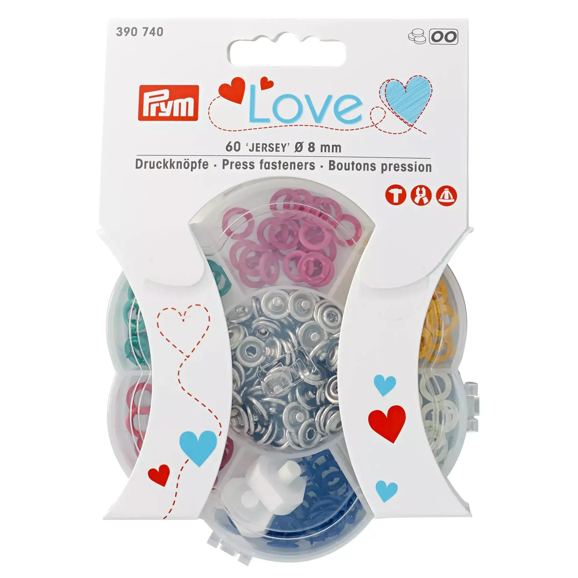 Botões de pressão sem costura Jersey Prym Love 8 mm - Ribes y Casals