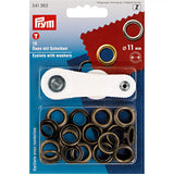 Ilhós Prym com Arruelas 11 mm Latão Antigo – 15 Unidades - Ribes y Casals
