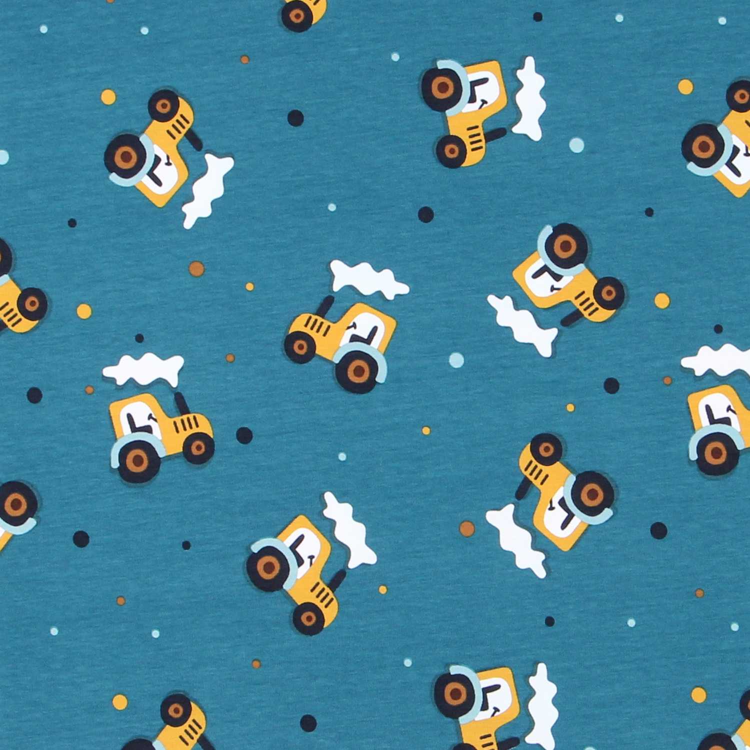 Malha de Algodão Tratores Verde Água - Ribes y Casals