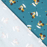 Malha de Algodão Tratores Verde Água - Ribes y Casals