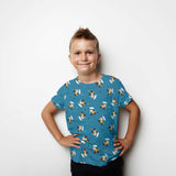 Malha de Algodão Tratores Verde Água - Ribes y Casals