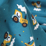 Malha de Algodão Tratores Verde Água - Ribes y Casals