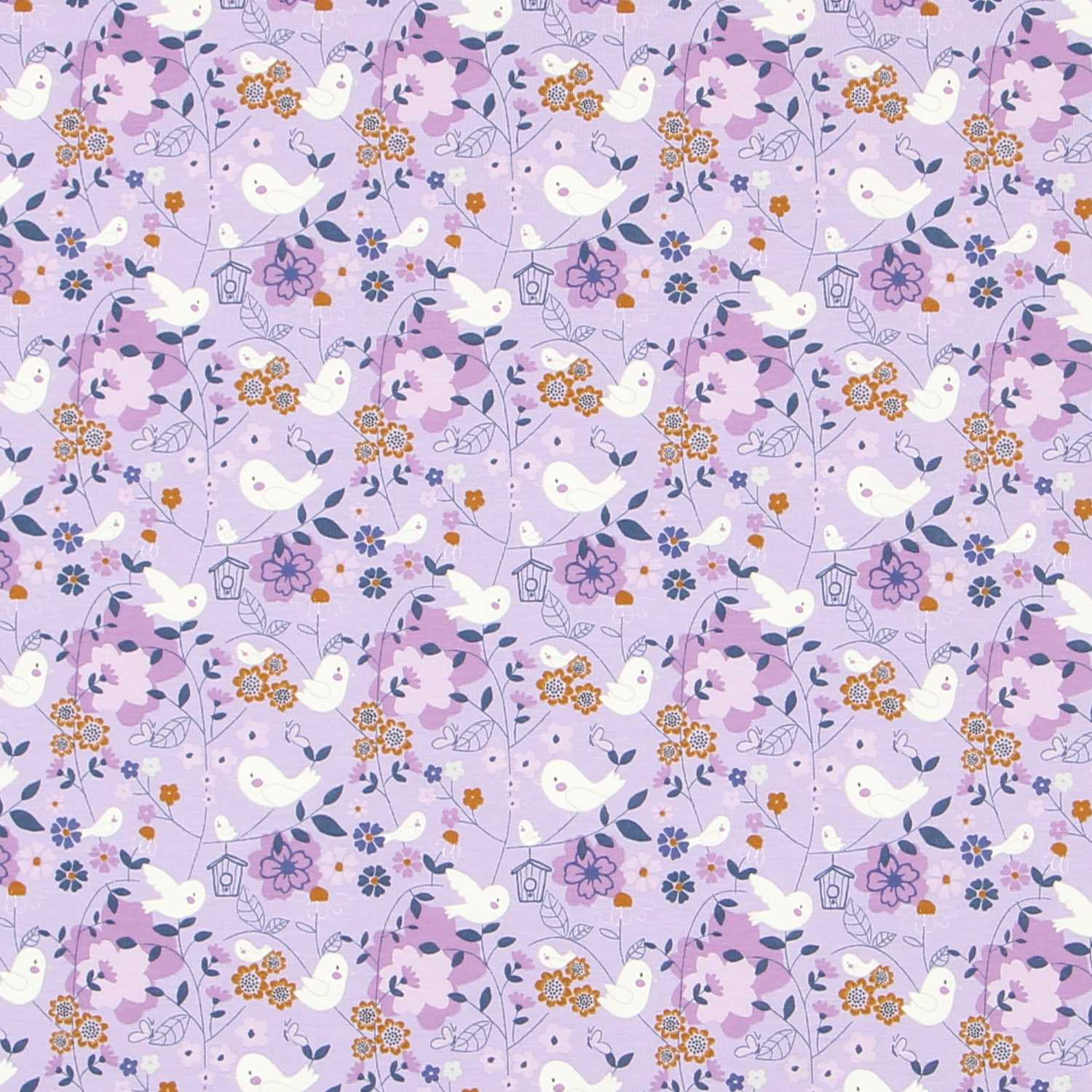 Malha de Algodão Pombinhos Lilás - Ribes y Casals