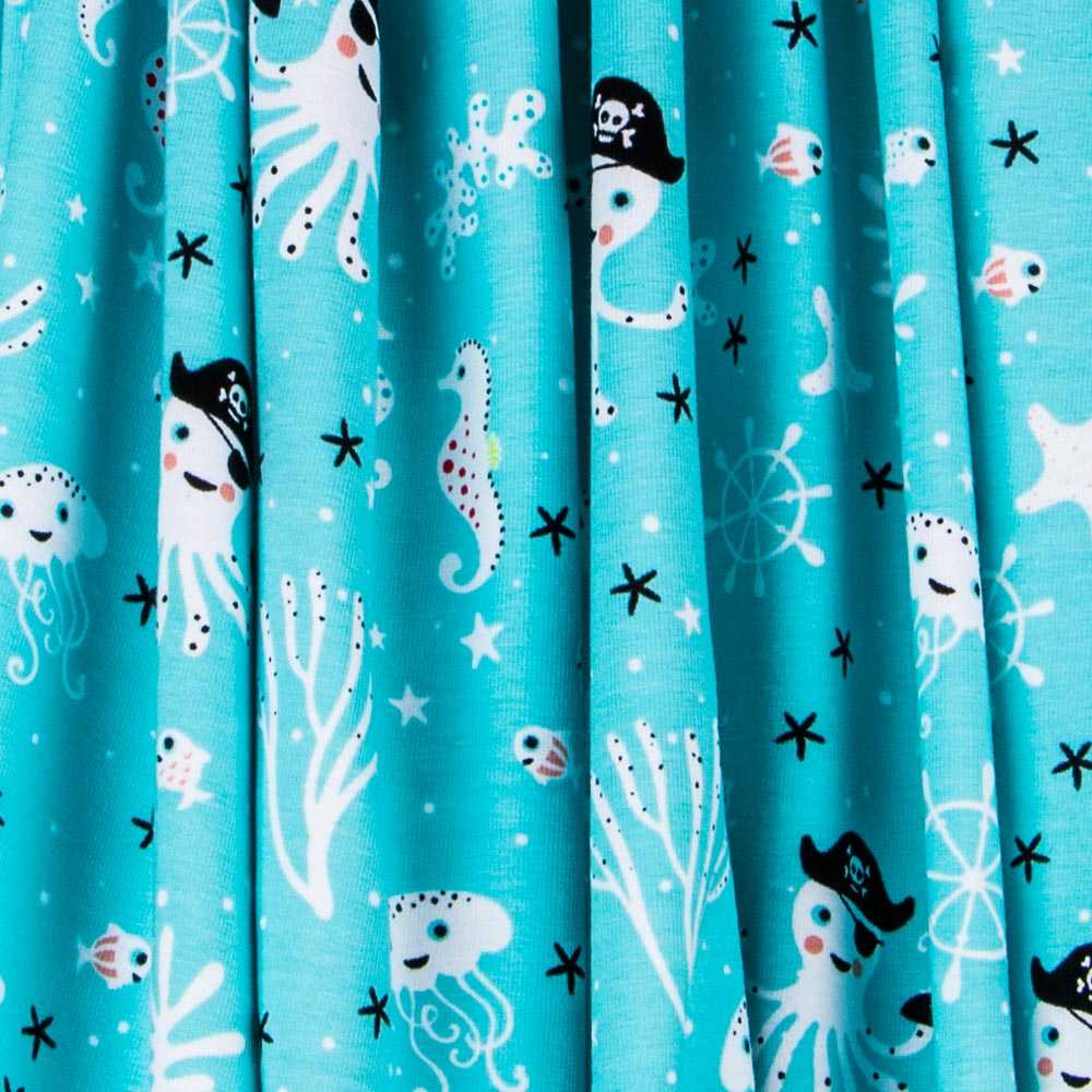 Punto Algodón Pulpos Verde Agua - Ribes y Casals