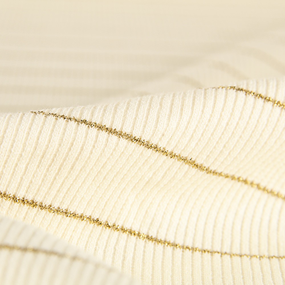 Malha Canelada Lurex Dourada - Ribes y Casals