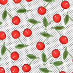 Malha de Viscose Cerejas Branca - Ribes y Casals