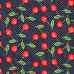 Malha de Viscose Cerejas Azul Marinho - Ribes y Casals