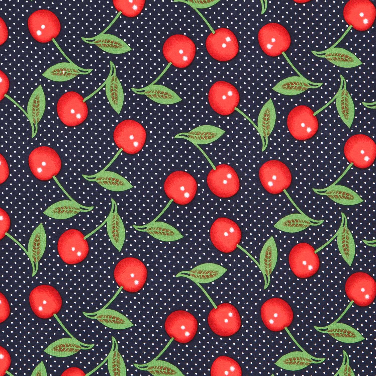 Malha de Viscose Cerejas Azul Marinho - Ribes y Casals