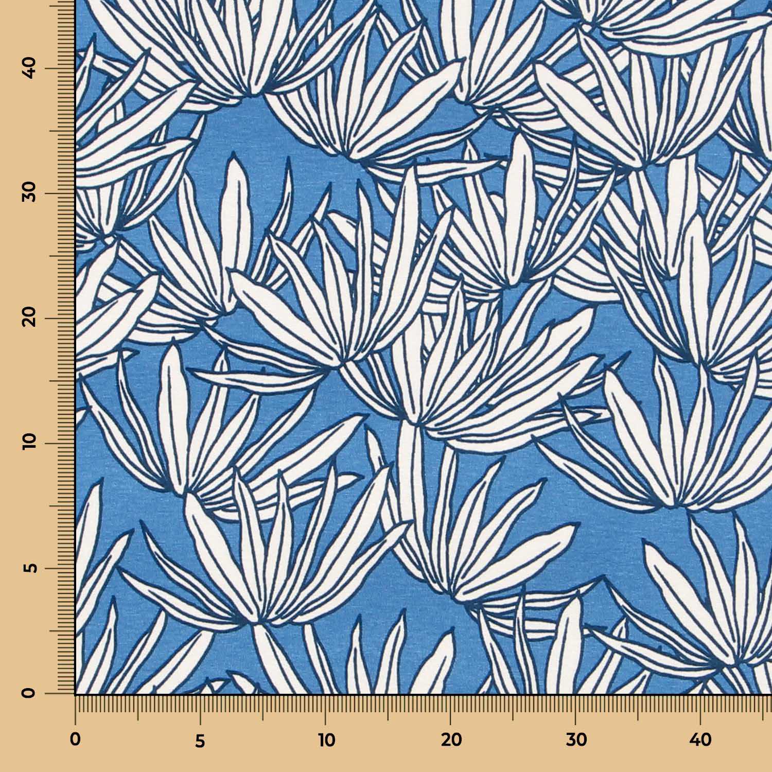 Tecido de Viscose Tropical Azul - Ribes y Casals