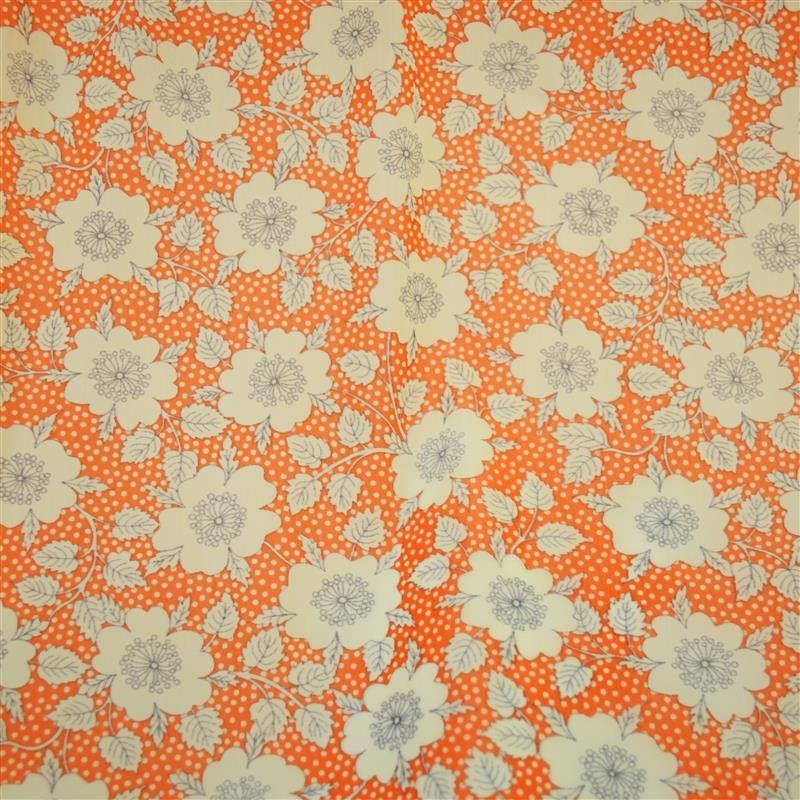 Fundo laranja de flor de lycra de malha fina - Ribes y Casals