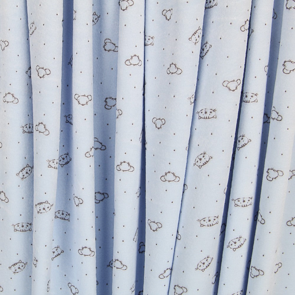 Tecido Tundosado Cats Azul - Ribes y Casals