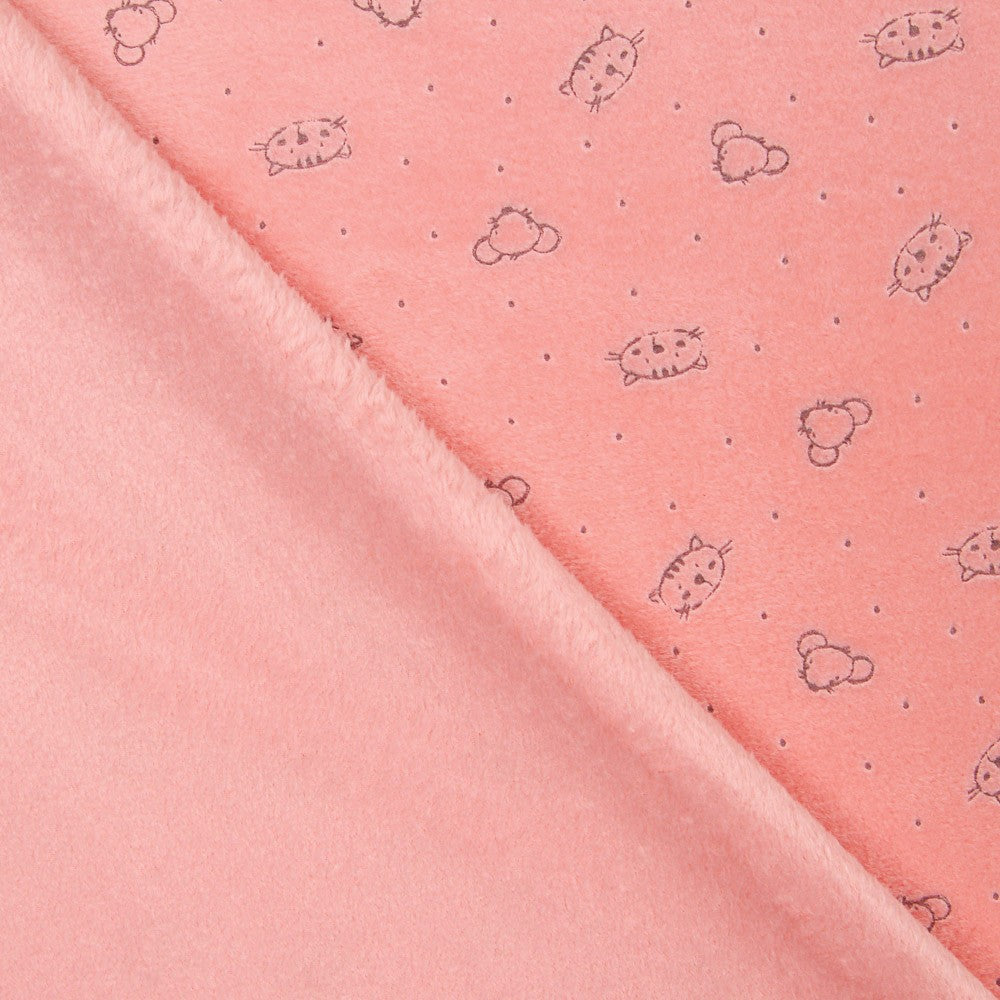 Tecido Tundosado Cats Coral - Ribes y Casals