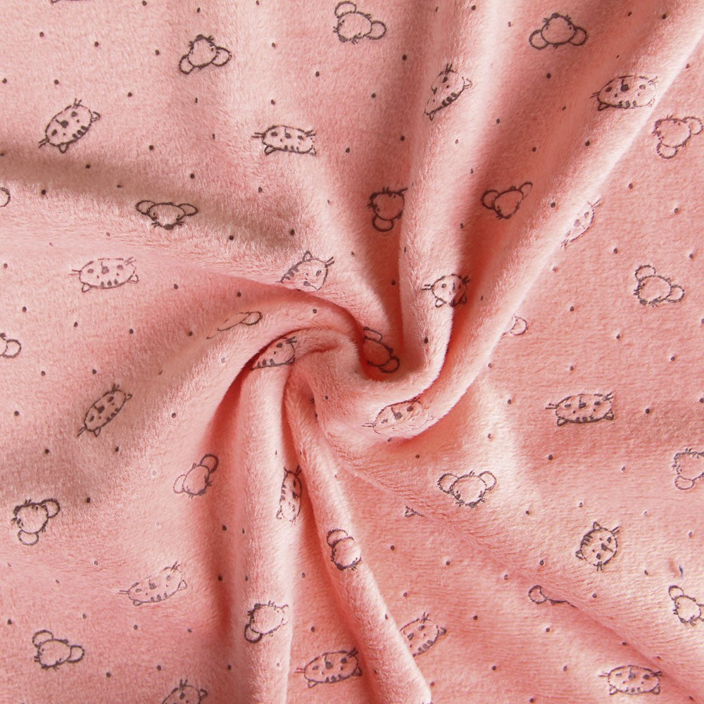 Tecido Tundosado Cats Coral - Ribes y Casals