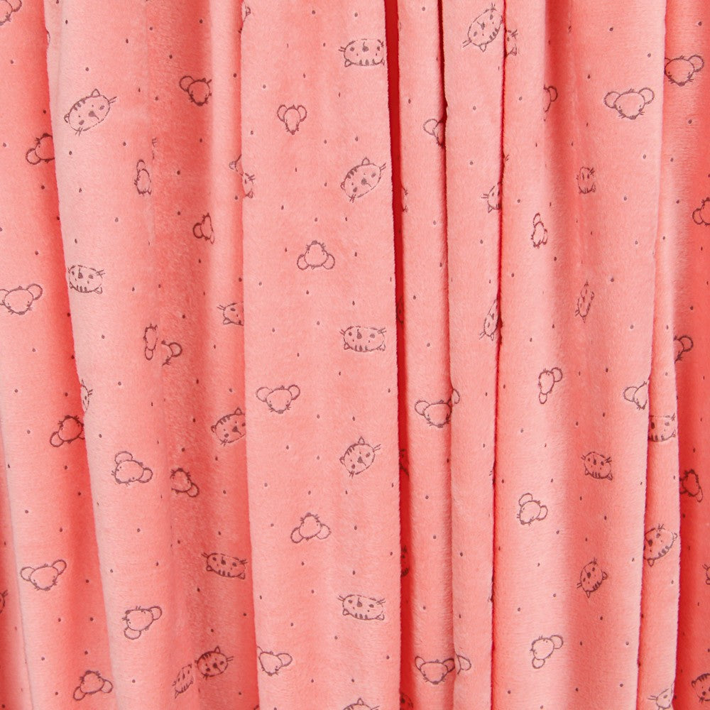 Tecido Tundosado Cats Coral - Ribes y Casals