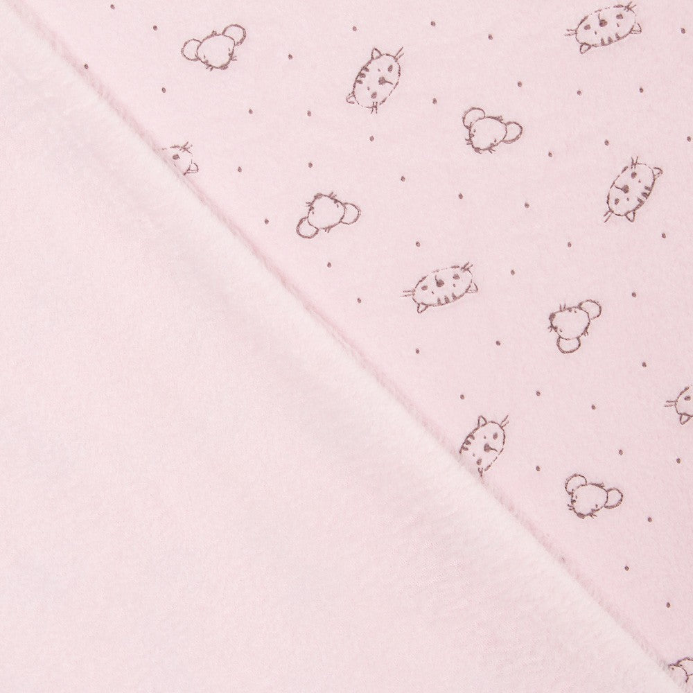 Tecido Tundosado Cats Rosa - Ribes y Casals