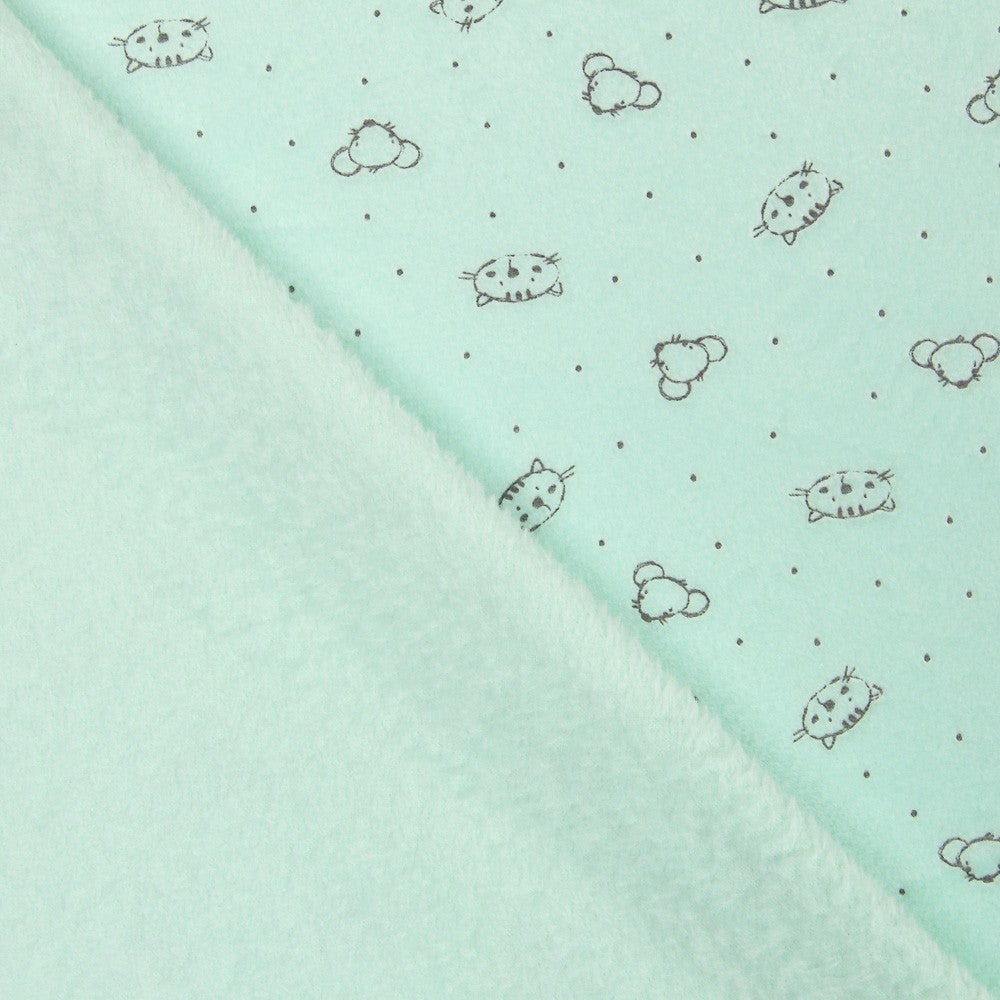 Tecido Tundosado Cats Verde - Ribes y Casals