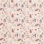 Malha de Algodão Bosque Nórdica Rosa - Ribes y Casals