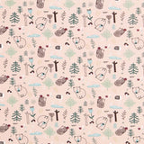 Malha de Algodão Bosque Nórdica Rosa - Ribes y Casals