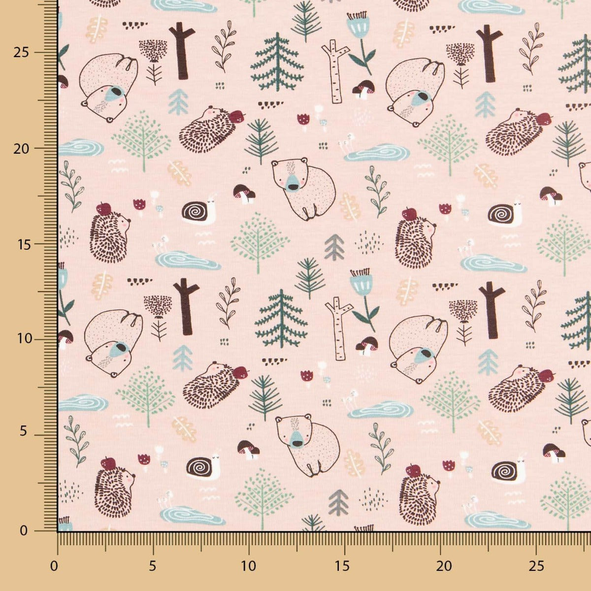 Malha de Algodão Bosque Nórdica Rosa - Ribes y Casals