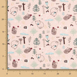 Malha de Algodão Bosque Nórdica Rosa - Ribes y Casals