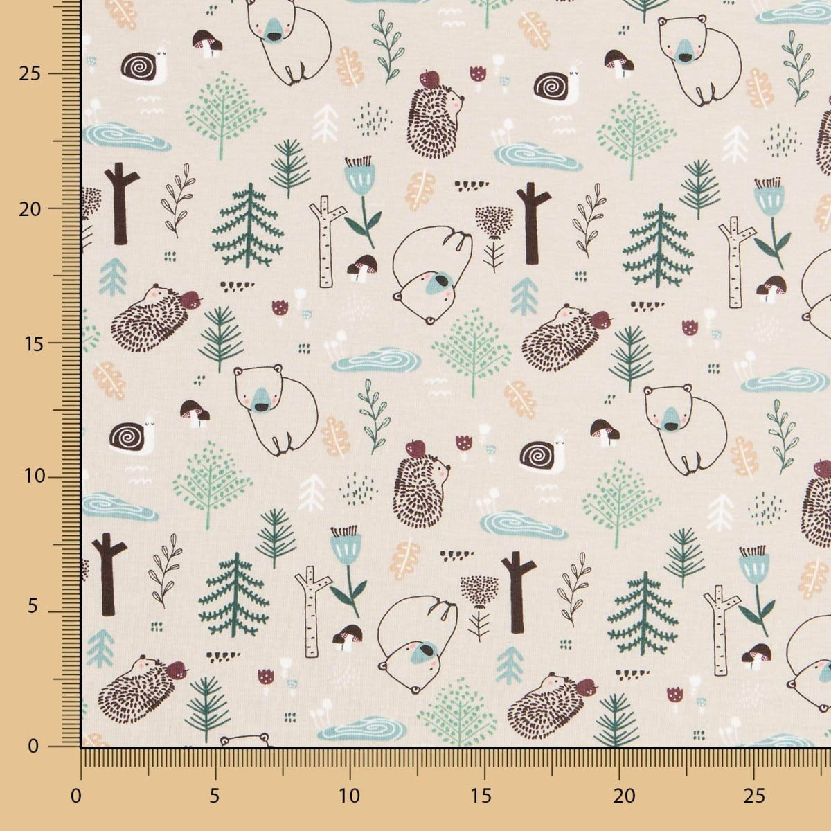 Malha de Algodão Bosque Nórdico Vison - Ribes y Casals