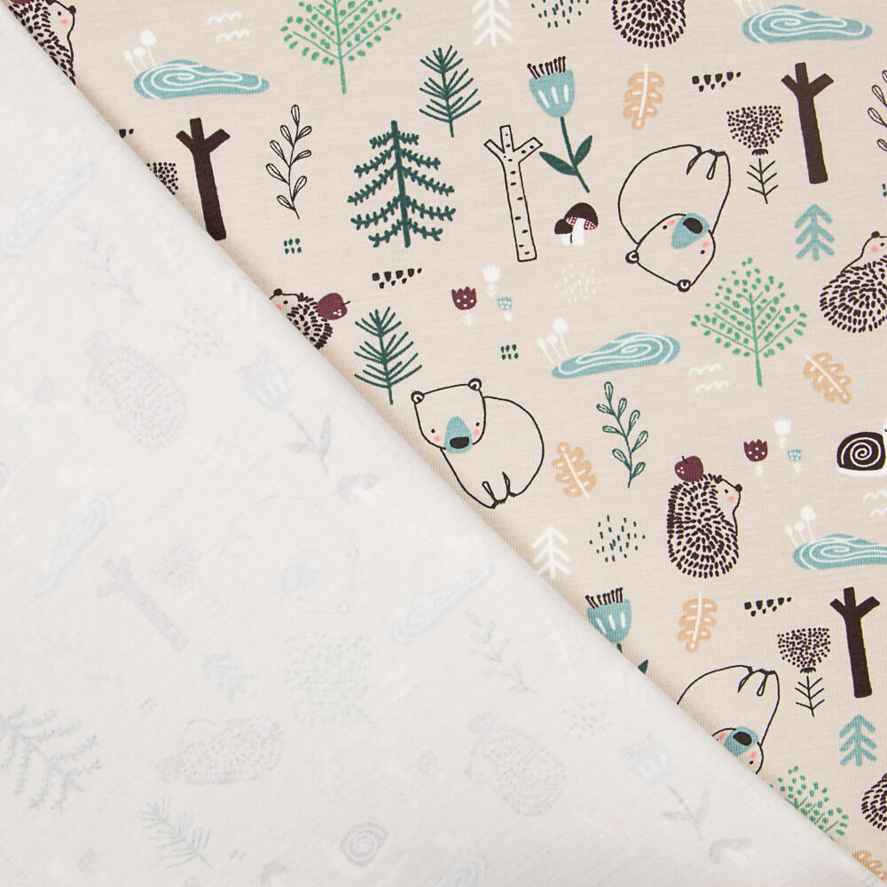 Malha de Algodão Bosque Nórdico Vison - Ribes y Casals