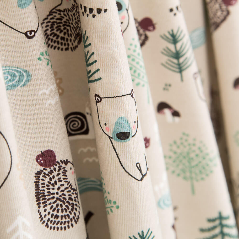 Malha de Algodão Bosque Nórdico Vison - Ribes y Casals