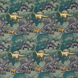 Malha de Algodão Dinossauros Verde - Ribes y Casals