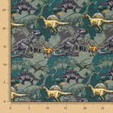 Malha de Algodão Dinossauros Verde - Ribes y Casals