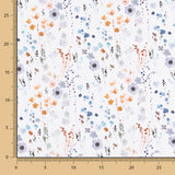 Malha Algodão Flor De Primavera Azul Denim - Ribes y Casals