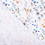 Malha Algodão Flor De Primavera Azul Denim - Ribes y Casals