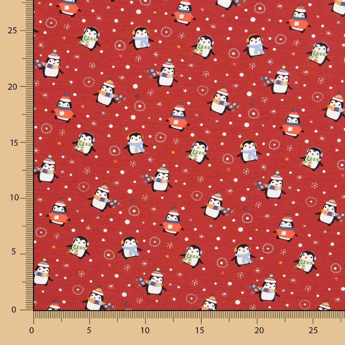 Malha Algodão Pinguins Garnet - Ribes y Casals