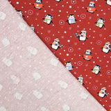 Retal Punto Algodón Pingüinos Grana 115x150 cm - Ribes y Casals