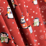 Malha Algodão Pinguins Garnet - Ribes y Casals