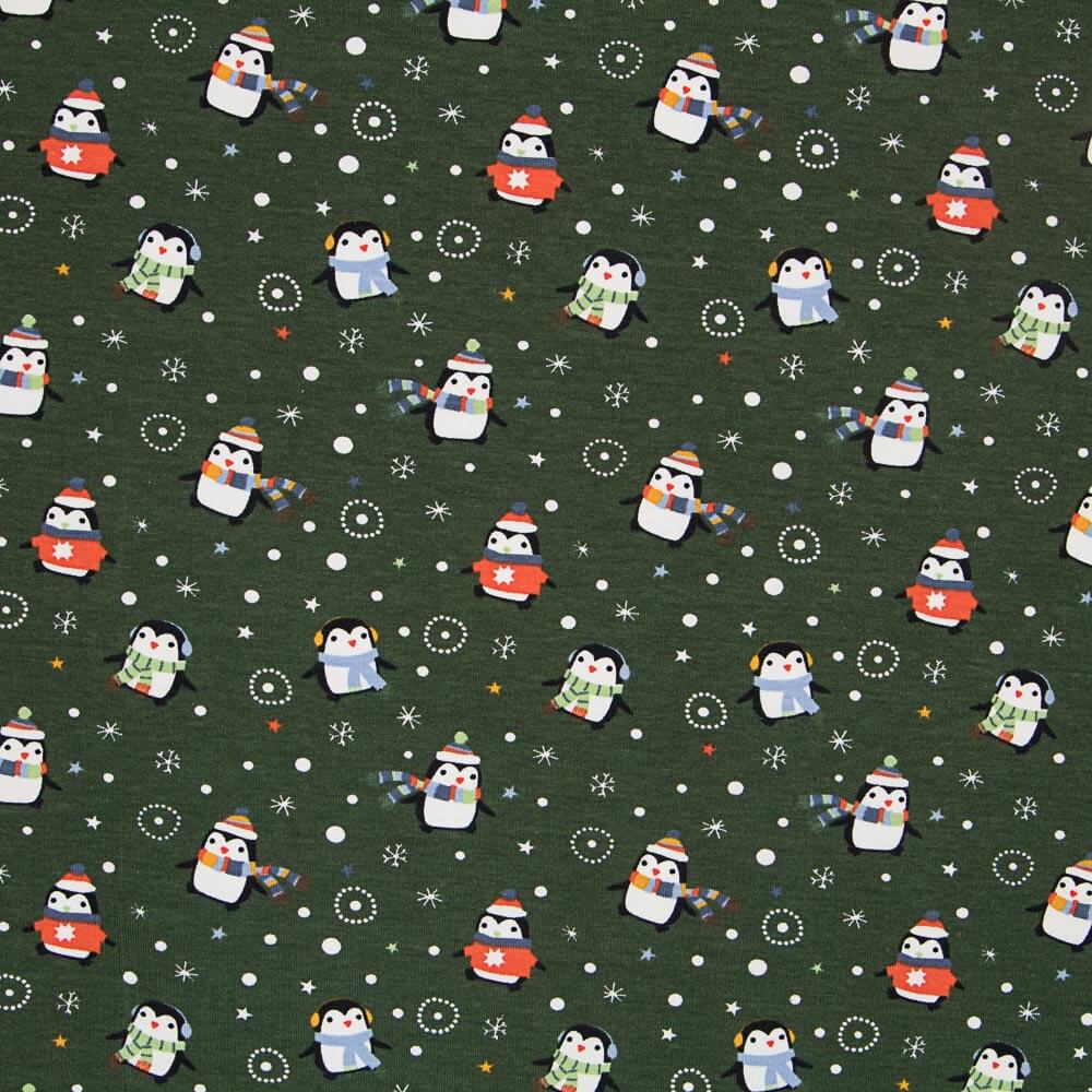 Malha Algodão Pinguins Verde - Ribes y Casals