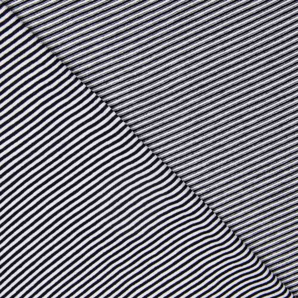 Malha Viscose Listras Mini Preto - Ribes y Casals