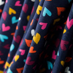 Malha Algodão Corações Roxo - Ribes y Casals