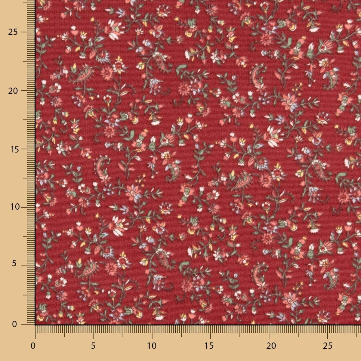 Malha Angora Flores Folclóricas Vermelhas - Ribes y Casals