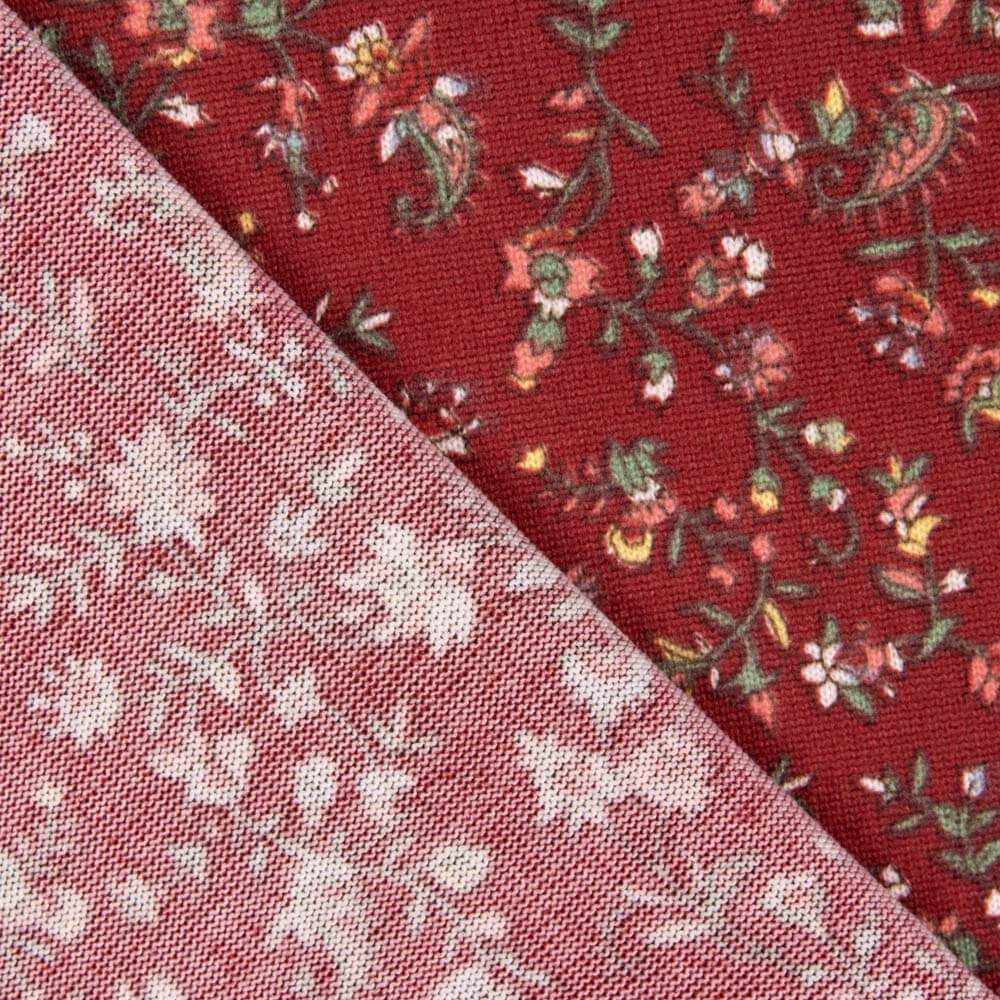 Malha Angora Flores Folclóricas Vermelhas - Ribes y Casals