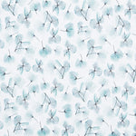 Malha de Pelúcia Floral Água-Marinha Oeko-Tex® - Ribes y Casals