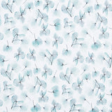 Malha de Pelúcia Floral Água-Marinha Oeko-Tex® - Ribes y Casals